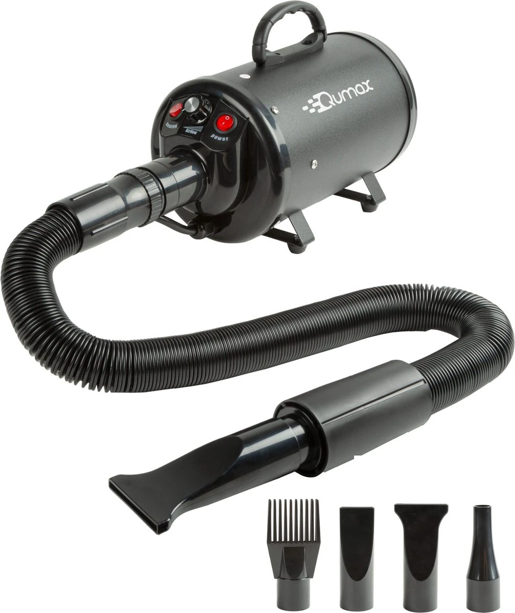 Qumax Professionele Hondenföhn Met 4 Opzetstukken – Waterblazer Voor Honden – Stil Design – Compact En Modern - Zwart 3 Qumax Professionele Hondenföhn Met 4 Opzetstukken – Waterblazer Voor Honden – Stil Design – Compact En Modern - Zwart