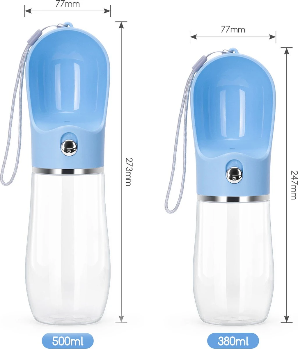 Nobleza 43B4B - Honden Waterfles - 380ml - Honden Bidon - Honden Drinkfles - Blauw 10 Nobleza 43B4B - Honden Waterfles - 380ml - Honden Bidon - Honden Drinkfles - Blauw - Afbeelding 8