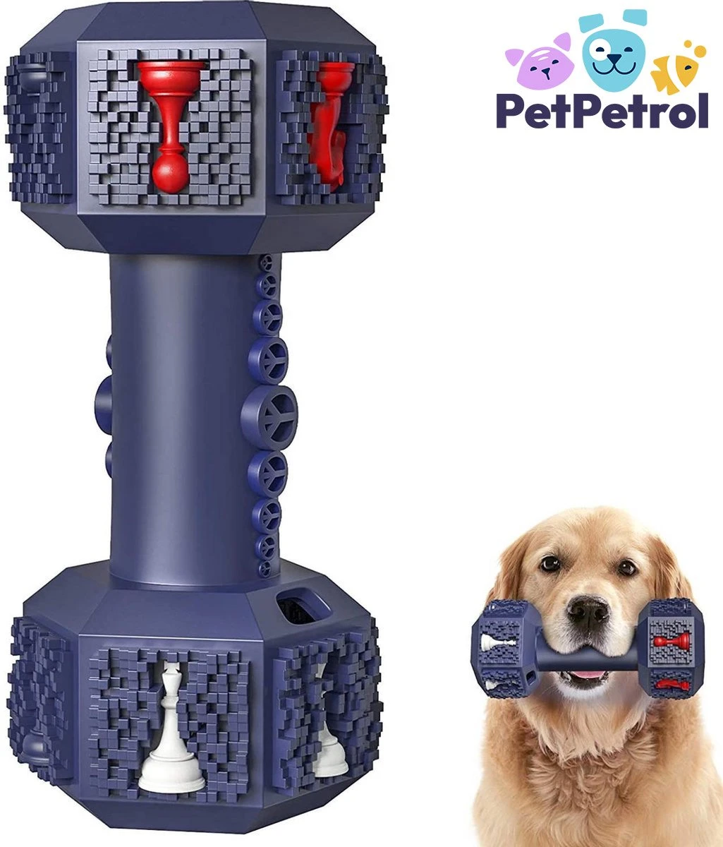 PetPetrol Honden Speelgoed -Dumbbell -Geschikt Voor Kleine En Middelgrote Honden- Tanden Schoonmaken- Kauwen- Haltervorm- Blauw- Natuurrubber Met Ananas Smaak 3 PetPetrol Honden Speelgoed -Dumbbell -Geschikt Voor Kleine En Middelgrote Honden- Tanden Schoonmaken- Kauwen- Haltervorm- Blauw- Natuurrubber Met Ananas Smaak