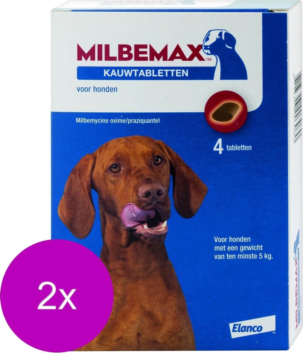 Elanco Milbemax Kauwtablet Hond Vanaf 5kg - Anti Wormenmiddel - 2 X 28 G 4 Stuks Vanaf 5 Kg 5 Elanco Milbemax Kauwtablet Hond Vanaf 5kg - Anti Wormenmiddel - 2 X 28 G 4 Stuks Vanaf 5 Kg - Afbeelding 3