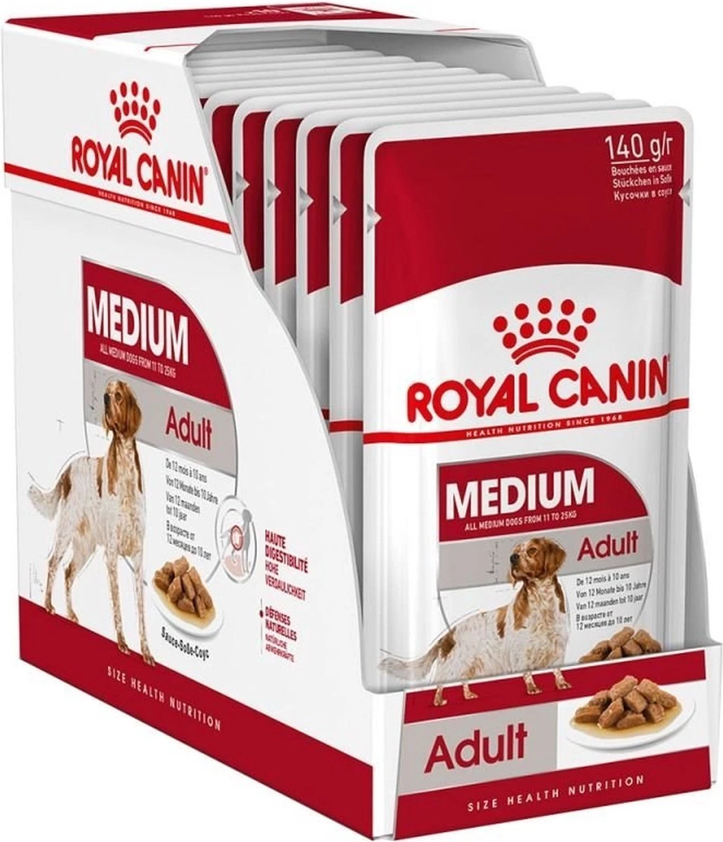 Royal Canin Shn Medium Adult Pouch - Hondenvoer - 10 X 140 G 11 Royal Canin Shn Medium Adult Pouch - Hondenvoer - 10 X 140 G - Afbeelding 9