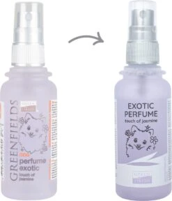 Hondenparfum Spray In 4 Geuren - Greenfields - Alchoholvrije En PH Neutrale Formule Tegen Onaangename Geurtjes - 50ml - Exotic -Huisdier Verkoop 1030x1200