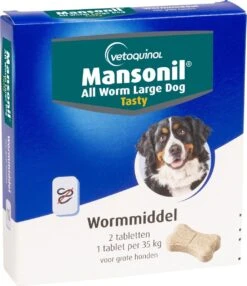 Mansonil All Worm Tasty Ontworming Tabletten Hond 2 Tabletten -Huisdier Verkoop 1037x1200