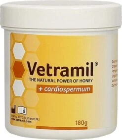 Vetramil Huid & Vacht Supplement Honingzalf Pot Met Cardiospermum - 180 Gr