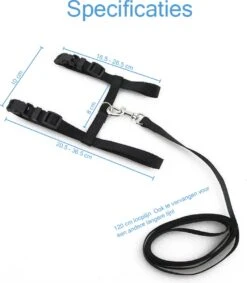 Kattentuigje Met Looplijn Kattenharnas Kittentuigje Kattenriem Met Looplijn Kat Kitten Tuigje Verstelbaar - Zwart -Huisdier Verkoop 1047x1200 9