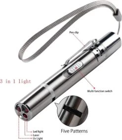 Laserpen - Oplaadbaar Met USB - Rode Laser - RVS Zilver - UV - Zaklamp - LED - Kat - Katten Speeltjes - Kattenspeelgoed - 7 Verschillende Standen -Huisdier Verkoop 1051x1200 6