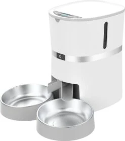 Merkloos Automatische Voerbak Kat - 2 Splitter- Geschikt Voor 1 Of Meerdere Huisdieren - Voeren Op Vaste Tijden - Wit -Huisdier Verkoop 1067x1200 1