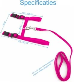 Kattentuigje Met Looplijn Kattenharnas Kittentuigje Kattenriem Met Looplijn Kat Kitten Tuigje Verstelbaar - Roze -Huisdier Verkoop 1090x1200 6