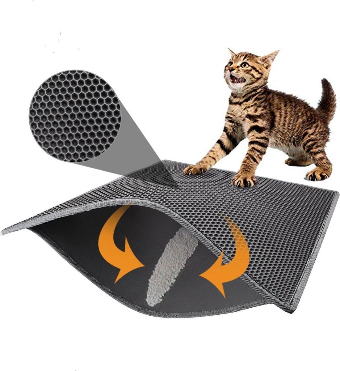Merkloos Kattenbakmat - Grit Opvanger - 45 X 60 - Waterdicht - Kattenmat Met Filter - Kattenbak Accessoires - Kat Benodigheden - Cat Litter Mat - Dubbele Laag 6 Merkloos Kattenbakmat - Grit Opvanger - 45 X 60 - Waterdicht - Kattenmat Met Filter - Kattenbak Accessoires - Kat Benodigheden - Cat Litter Mat - Dubbele Laag - Afbeelding 4