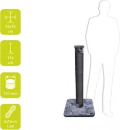 Ebi Krabpaal Classic Tree Giant Fox - Grijs - 55 X 55 X 115cm -Huisdier Verkoop 1105x1200 8