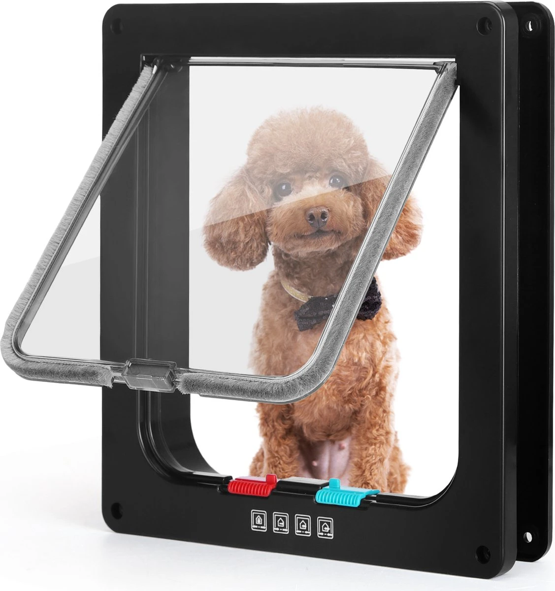 Nobleza Kattenluik Met Tunnel - 4 Vergrendelingsstanden - Weerbestendig - Binnen En Buiten - 28.5 X 25 Cm - Maat XL - Zwart 8 Nobleza Kattenluik Met Tunnel - 4 Vergrendelingsstanden - Weerbestendig - Binnen En Buiten - 28.5 X 25 Cm - Maat XL - Zwart - Afbeelding 6