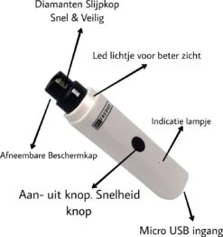 By Fredge® Elektrische Nagelvijl Voor Huisdieren - Nagel Trimmer Hond, Kat En Konijn - Nagelvijl Huisdieren - Nagel Vijl Kat - 100% Veilig - USB Oplaadbaar - Lage Vibratie En Geluid - Draadloos - Wit -Huisdier Verkoop 1130x1200 2