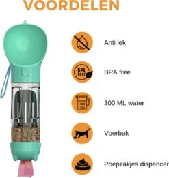 Merkloos 3 In 1 Honden Drinkfles - 350ml - Incl. Poepzakjes & Polsband- Lek Vrij - Voor Onderweg - Honden Bidon - Waterfles -Huisdier Verkoop 1135x1200 5