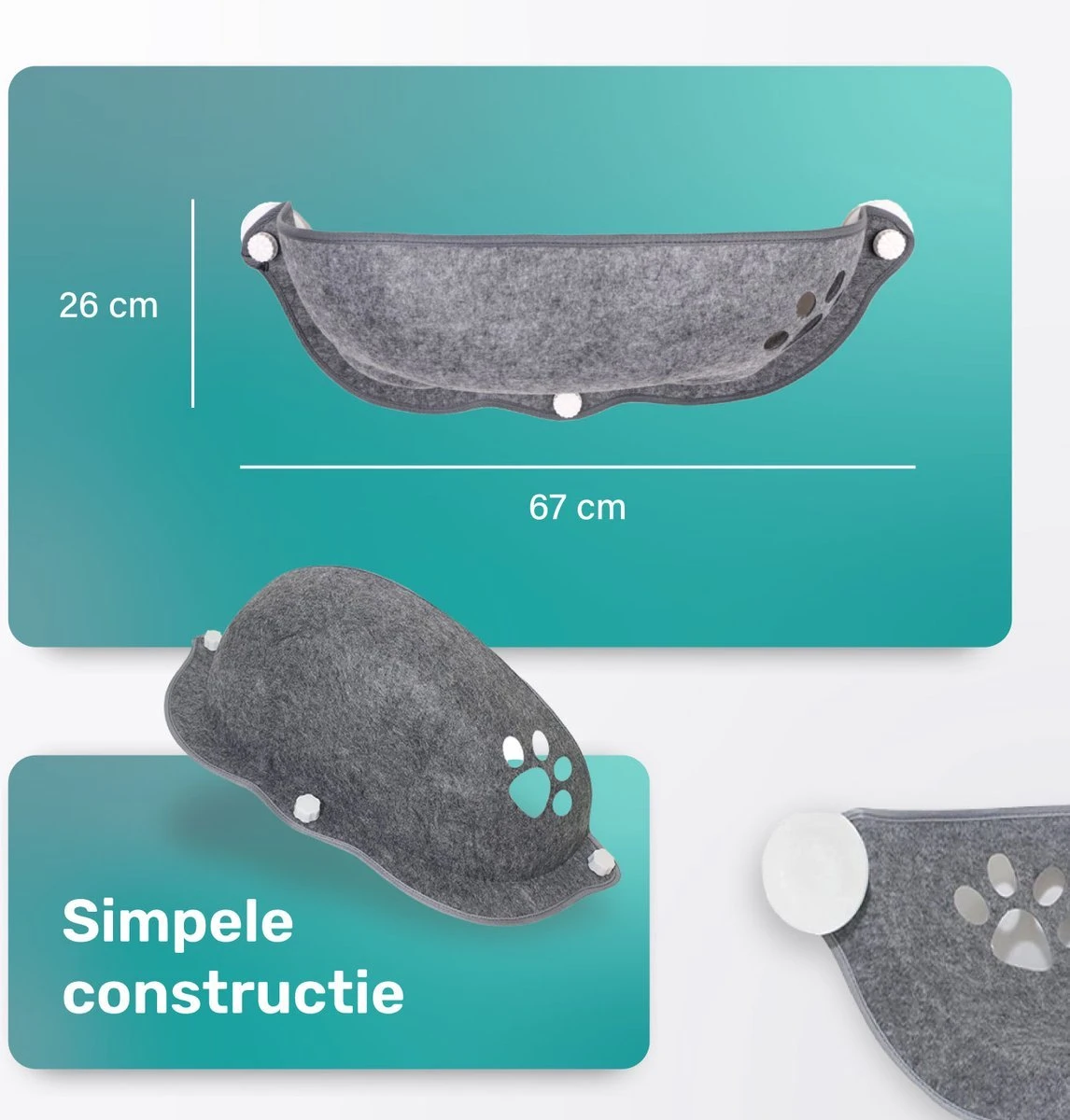 Kattenhangmat - Voor Aan Het Raam - Kom Vorm - Kattenmand - Raam - Hangmat Kat - Dieren - Kattenbed - Kattenmand - Slaapplek - Ligplaats - Grijs 7 Kattenhangmat - Voor Aan Het Raam - Kom Vorm - Kattenmand - Raam - Hangmat Kat - Dieren - Kattenbed - Kattenmand - Slaapplek - Ligplaats - Grijs - Afbeelding 5