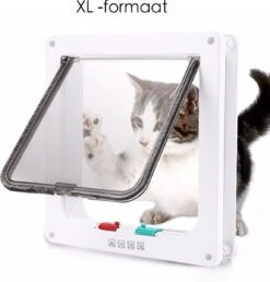 Merkloos Kattenluik - Inclusief Tunnel - 4 Vergendelingsstanden - Wit - Waterdicht - 23 X 25 X 5.5 Cm -Huisdier Verkoop 1149x1200 16