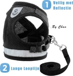 Merkloos Kattentuigje Met Looplijn | Zwart Kattenharnas | Easy Step In | Kattenriem | Kattenlijn | Kattentuig | Maat L -Huisdier Verkoop 1153x1200 15