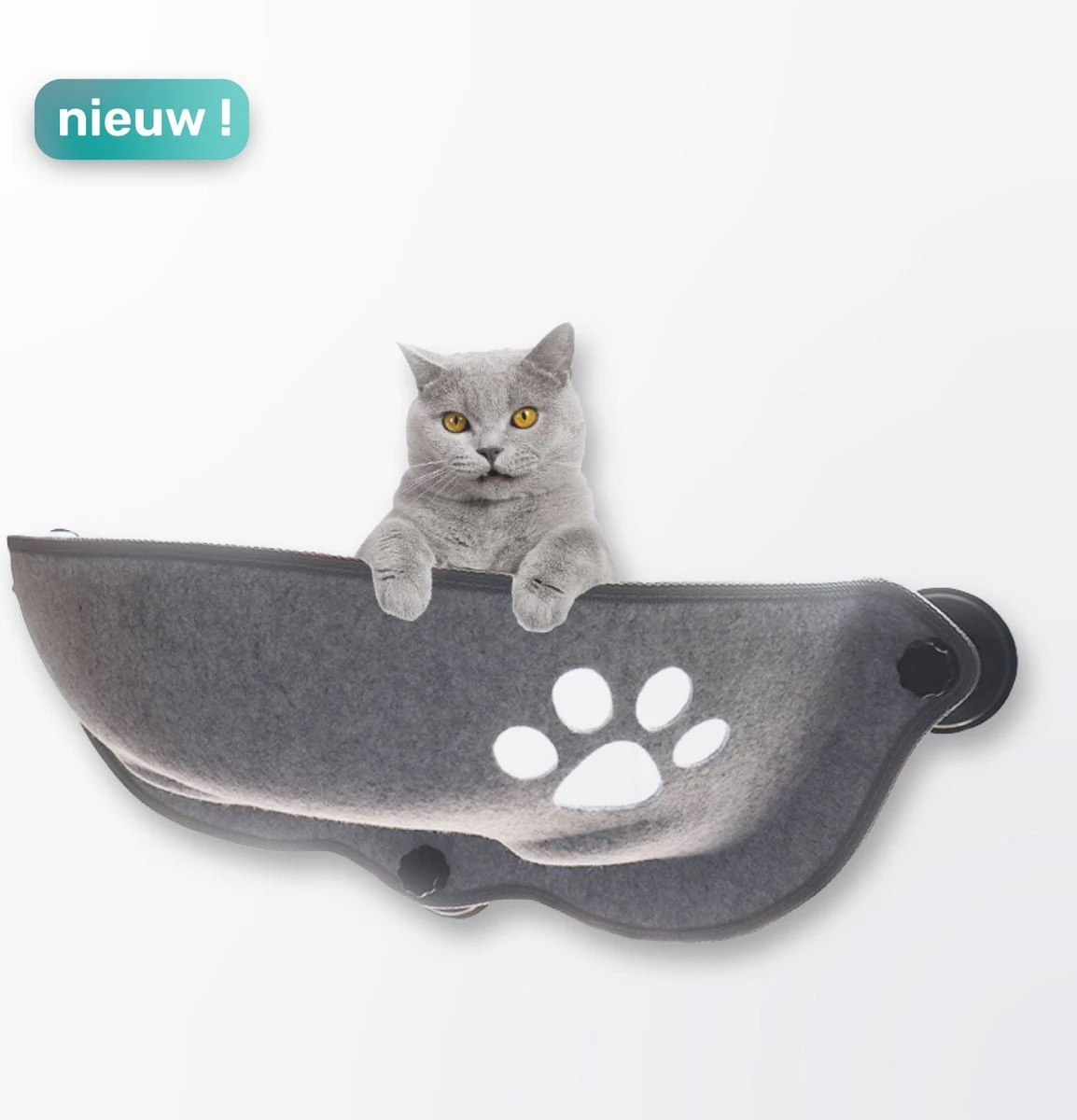 Kattenhangmat - Voor Aan Het Raam - Kom Vorm - Kattenmand - Raam - Hangmat Kat - Dieren - Kattenbed - Kattenmand - Slaapplek - Ligplaats - Grijs 3 Kattenhangmat - Voor Aan Het Raam - Kom Vorm - Kattenmand - Raam - Hangmat Kat - Dieren - Kattenbed - Kattenmand - Slaapplek - Ligplaats - Grijs