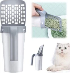 YELÉ LIVING – Kattenbakschep – Haarverwijderaar - Cat Litter Scoop – Kattenbakschep Met Container – Katten – Kattenbak – Grijs/wit – Kattenbak Schep – Grind – Kattengrind – Kattenbak Grind – Poep Zakjes – Afvalcontainer - All-in-1 Kattenbakschep -Huisdier Verkoop 1159x1200 12