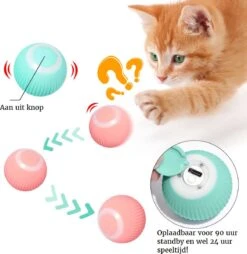 Otiume Slimme Katten Speeltje - Interactieve Zelf Rollende Bal Voor Katten - Kattenspeeltjes - USB Oplaadbaar- Turquoise -Huisdier Verkoop 1167x1200 10