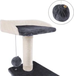 Merkloos MC Star Krabpaal 100cm Met Schraper Meerdere Platforms, Tweedeurs Kattengrotten, Speelgoedballen Met Bellen, Krabbed Natuurlijk Sisal Katten Spelletjes - Grijs&Beige, 100cm -Huisdier Verkoop 1173x1200 11