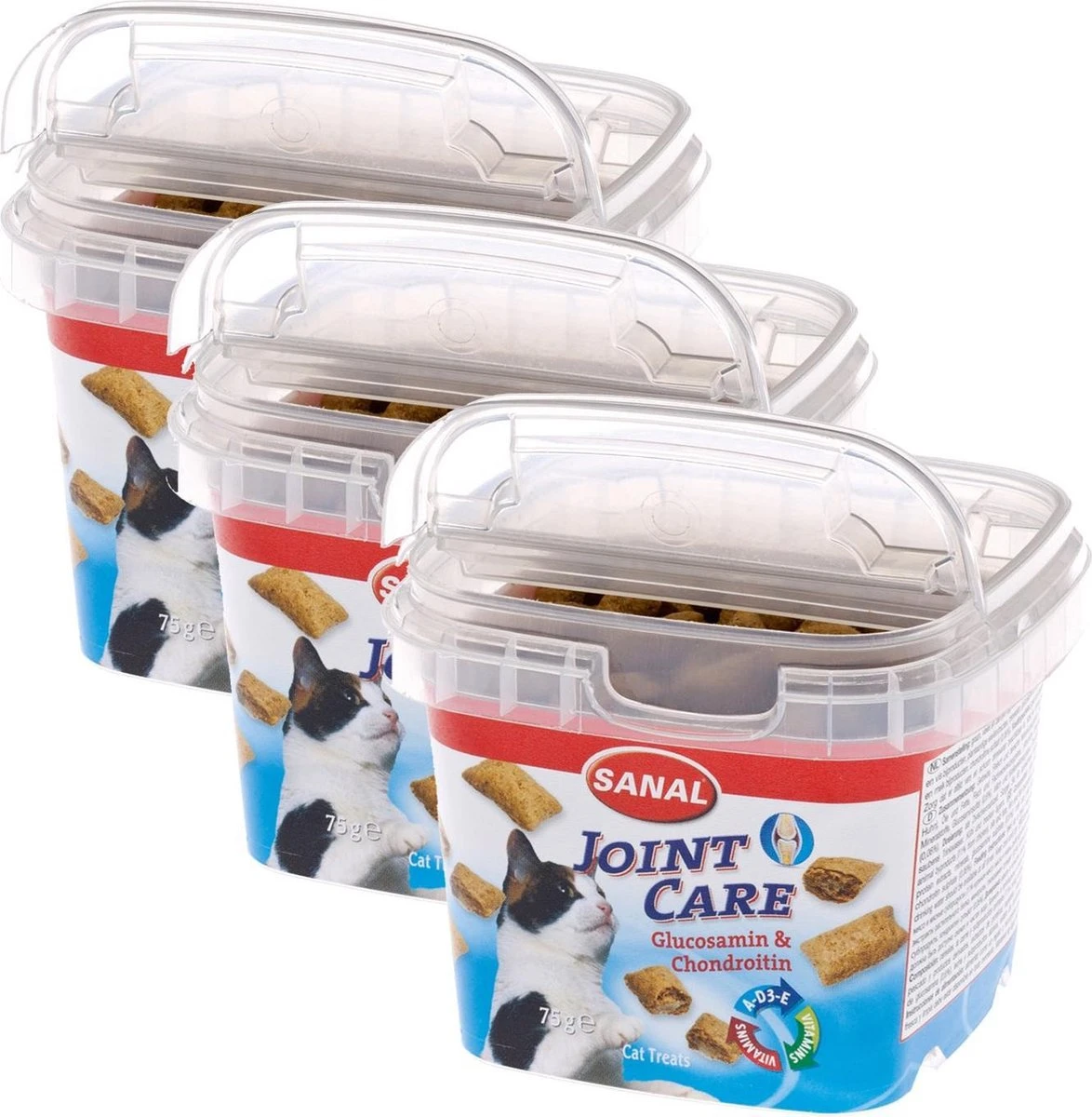 Sanal Joint Care - Kat - Snack - Chondroïtine & Glucosamine - 3 X 75 Gr 3 Sanal Joint Care - Kat - Snack - Chondroïtine & Glucosamine - 3 X 75 Gr - Afbeelding 2