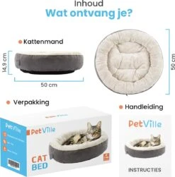 Petville Kattenmand - 50 Cm - Wasbaar - Donut - Waterbestendig - Grijs -Huisdier Verkoop 1181x1200 14