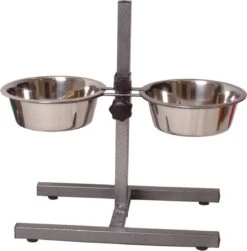 Merkloos H-Standaard Hamerslag Met Rvs Bakken 21 Cm -Huisdier Verkoop 1182x1200 2