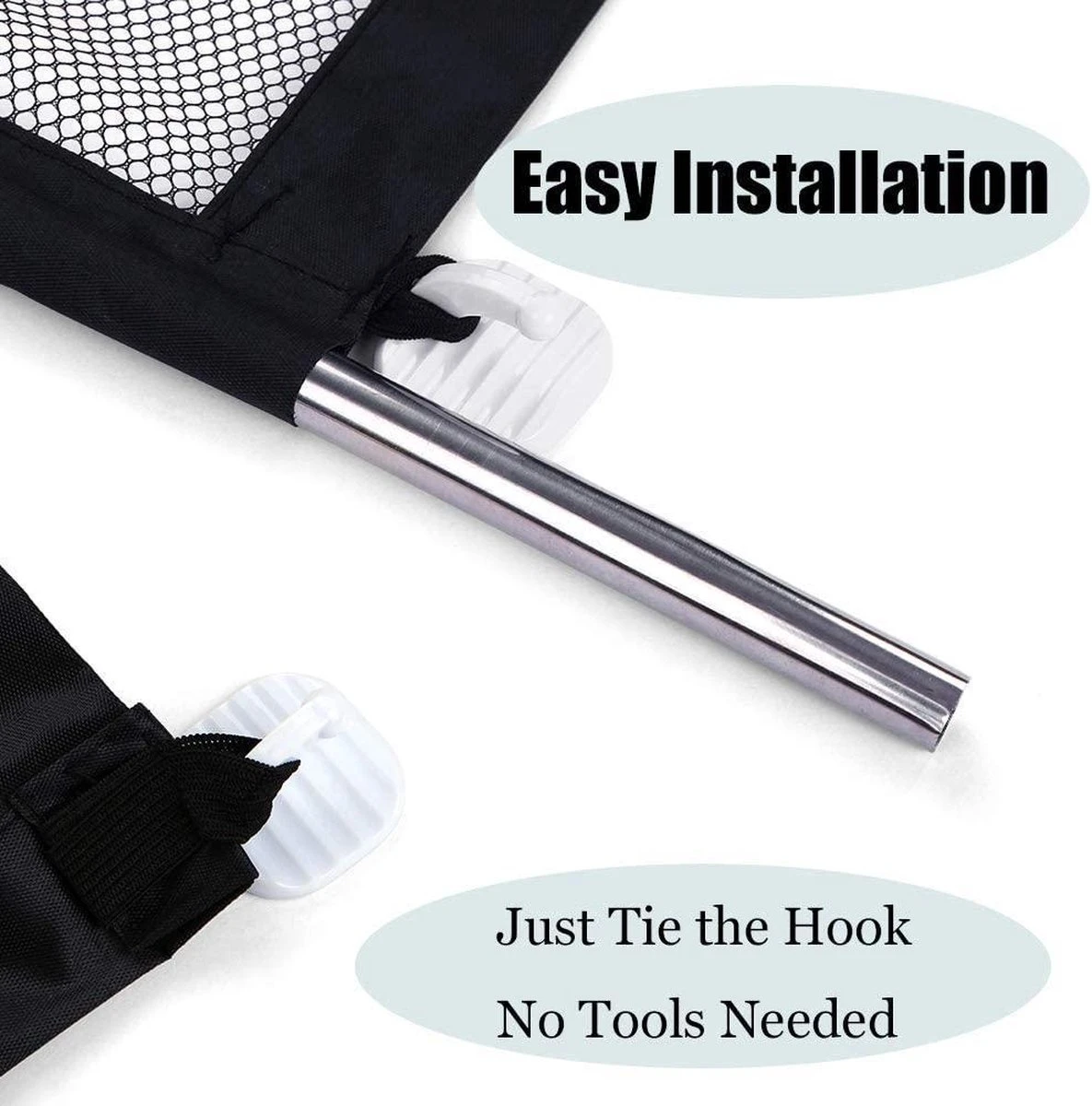 Merkloos ACE Pets – Oprolbaar Hondenrek Voor Binnen - Traphekje Hond Zonder Boren - Veiligheidshek Deurhekje - 180 X 72 Cm - Zwart 9 Merkloos ACE Pets – Oprolbaar Hondenrek Voor Binnen - Traphekje Hond Zonder Boren - Veiligheidshek Deurhekje - 180 X 72 Cm - Zwart - Afbeelding 7