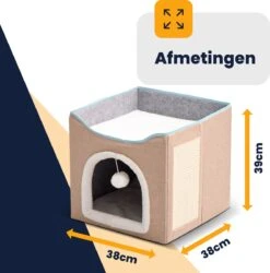 MIRO Katten Huis - Kattenhuizen - Kattenhok - Kattenmand - Dierenhuis - Opvouwbaar - Met Krabmat - Abrikoos 15 MIRO Katten Huis - Kattenhuizen - Kattenhok - Kattenmand - Dierenhuis - Opvouwbaar - Met Krabmat - Abrikoos -Huisdier Verkoop 1186x1200 28