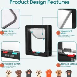 Nobleza Kattenluik Met Tunnel - 4 Vergrendelingsstanden - Weerbestendig - Binnen En Buiten - 28.5 X 25 Cm - Maat XL - Zwart 21 Nobleza Kattenluik Met Tunnel - 4 Vergrendelingsstanden - Weerbestendig - Binnen En Buiten - 28.5 X 25 Cm - Maat XL - Zwart -Huisdier Verkoop 1188x1200 13