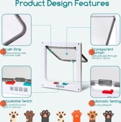 Nobleza Kattenluik Met Tunnel - 4 Vergrendelingsstanden - Weerbestendig - Binnen En Buiten - 20.5 X 19.7 Cm - Maat M - Wit -Huisdier Verkoop 1188x1200 14