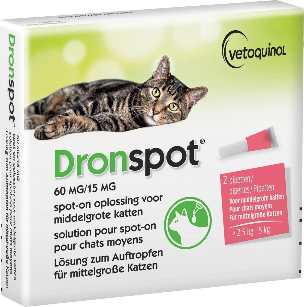 Dronspot Spot On Ontwormingsmiddel Voor Middelgrote Katten (2,5 Kg - 5 Kg) 2 Pipetten 3 Dronspot Spot On Ontwormingsmiddel Voor Middelgrote Katten (2,5 Kg - 5 Kg) 2 Pipetten