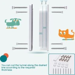 Nobleza Kattenluik Met Tunnel - 4 Vergrendelingsstanden - Weerbestendig - Binnen En Buiten - 20.5 X 19.7 Cm - Maat M - Wit -Huisdier Verkoop 1190x1200 27