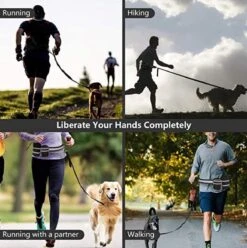 Looplijn Met Heupriem Hands Free - Hondenriem - Reflecterende Hardloopband -Elastische Leiband - Heuptas En Flessenhouder - Zwart - 150 Cm Tot 210 Cm -Huisdier Verkoop 1194x1200 4