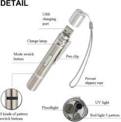 Merkloos Laserpen - Daily Accessoires - USB Oplaadbaar - Kattenspeeltjes - Laserlampje - 7 Verschillende Standen - RVS Zilver - Zaklamp - UV Lamp – Kattenspeelgoed -Huisdier Verkoop 1195x1200 26