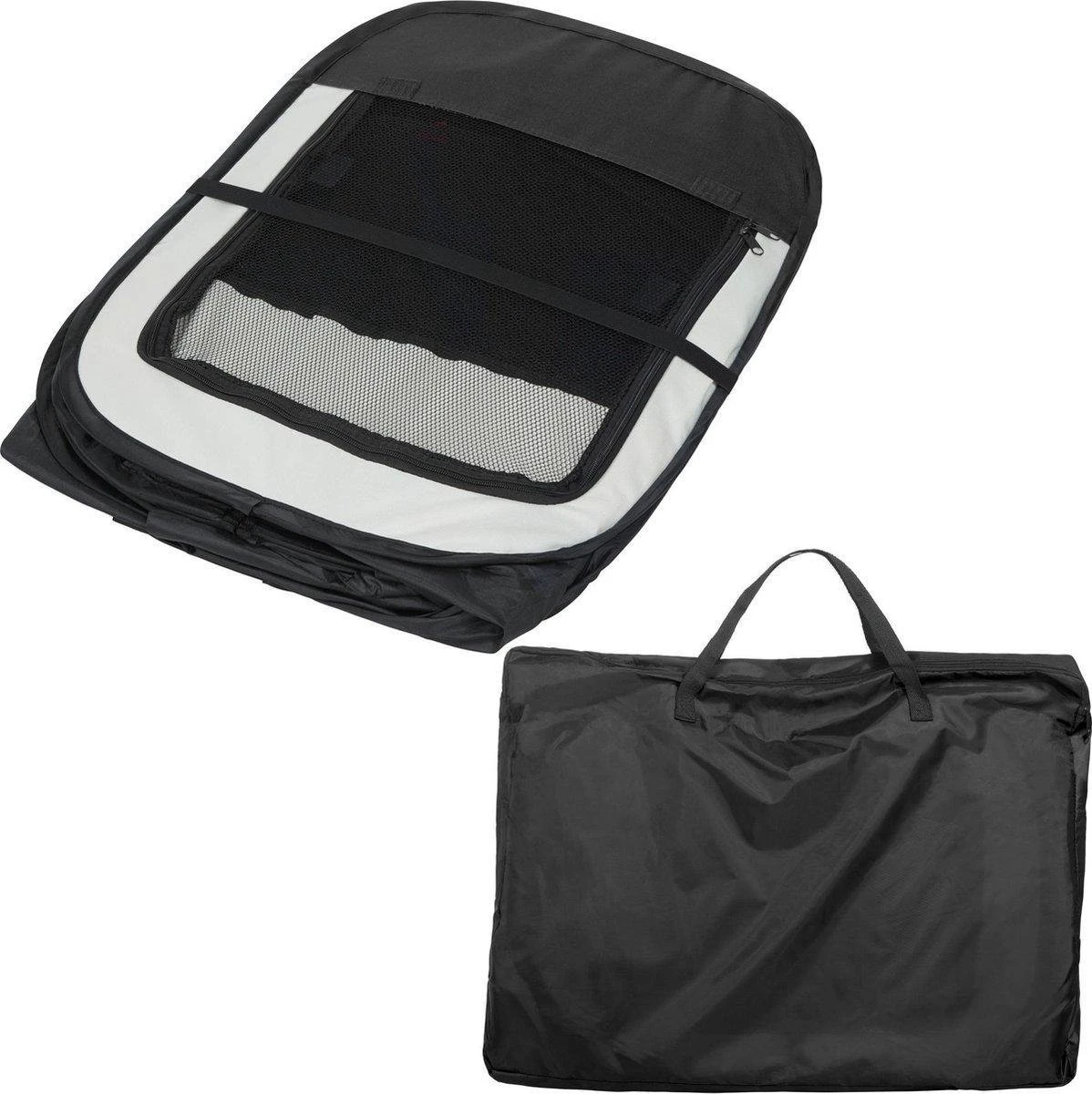 Dailyibed Opvouwbare Puppyren - Zwart - 115x115x58 Cm - Incl. Draagtas - Incl. Voederbak 12 Dailyibed Opvouwbare Puppyren - Zwart - 115x115x58 Cm - Incl. Draagtas - Incl. Voederbak - Afbeelding 10