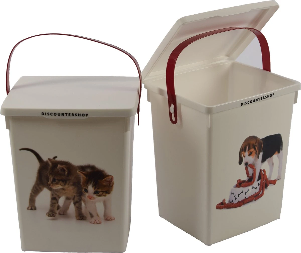 2 Stuks Voedselcontainer Kattenbak En Hondenbak-4liter - Kattencontainer - Katten- Honden -Dierenvoederbox 3 2 Stuks Voedselcontainer Kattenbak En Hondenbak-4liter - Kattencontainer - Katten- Honden -Dierenvoederbox