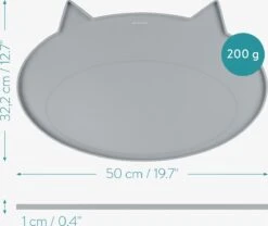 Navaris Siliconen Voederbakmat Voor Katten - Waterdichte Anti-slip Mat Voor Voerbak En Waterbak - 50x32 Cm - In Grijs Kattendesign -Huisdier Verkoop 1200x1009 2