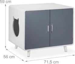 Relaxdays Kattenbak Ombouw Design - Kattenhuis Op Pootjes - Kattenmeubel Wit - Kattenkast -Huisdier Verkoop 1200x1021 9