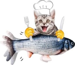 Merkloos Interactieve Oplaadbare Bewegende Vis (Grijs) - Unieke "must Have" Voor Uw Kat / Hond -Huisdier Verkoop 1200x1043 10