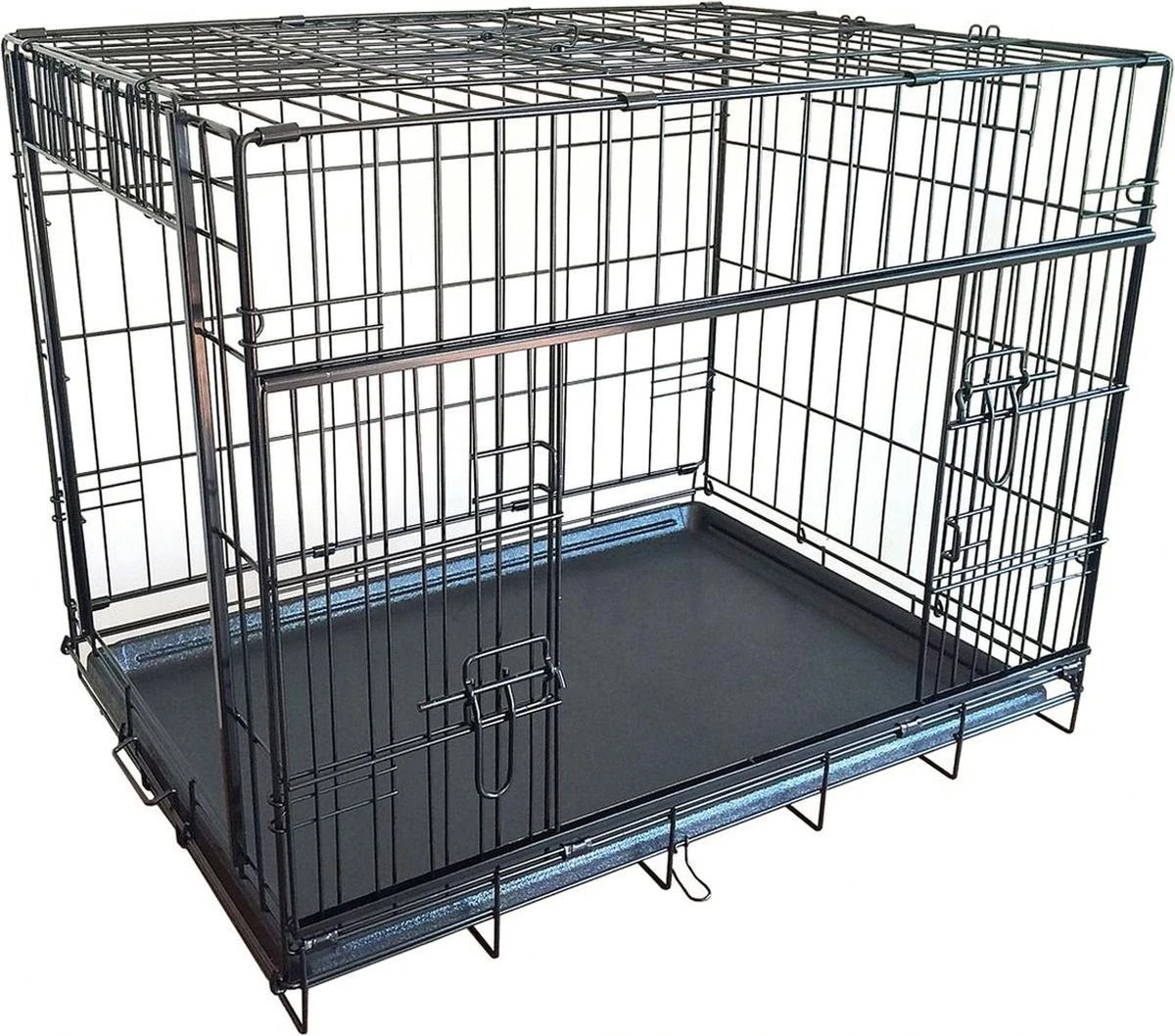 Adori Bench Met Schuifdeuren Zwart - Hondenbench - 91x61x69 Cm 3 Adori Bench Met Schuifdeuren Zwart - Hondenbench - 91x61x69 Cm