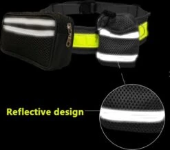 Looplijn Met Heupriem Hands Free - Hondenriem - Reflecterende Hardloopband -Elastische Leiband - Heuptas En Flessenhouder - Zwart - 150 Cm Tot 210 Cm -Huisdier Verkoop 1200x1061