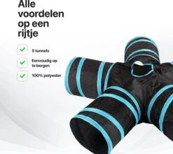 Tavaro Kattentunnel 5 Gangen - Met Speelbal - Kattenspeelgoed - Zwart / Blauw 14 Tavaro Kattentunnel 5 Gangen - Met Speelbal - Kattenspeelgoed - Zwart / Blauw -Huisdier Verkoop 1200x1067 7