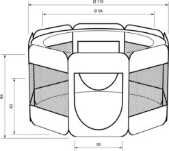 Opvouwbare Puppyren - Puppytent - 115 X 115 Cm - Gratis Drinkbak En Draagtas -Huisdier Verkoop 1200x1070