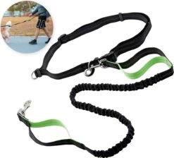 Hardloopriem Hond – Honden Riem Handsfree – Hardlopen Met Hond – 160-260 Cm Groen- Hardloopband Hond – Halsband Hond – Hondenlijn – Leiband Hond