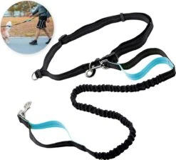 Hardloopriem Hond – Honden Riem Handsfree – Hardlopen Met Hond – 160-260 Cm Blauw - Hardloopband Hond – Halsband Hond – Hondenlijn – Leiband Hond