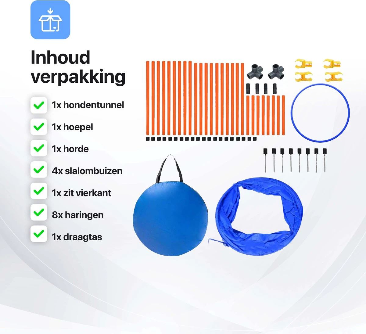 Tavaro Agility Voor De Hond - Honden Training - Hondentunnel - Springhoepel - Horde - Slalom - Honden Behendigheid Trainingsset 9 Tavaro Agility Voor De Hond - Honden Training - Hondentunnel - Springhoepel - Horde - Slalom - Honden Behendigheid Trainingsset - Afbeelding 7