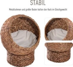 PawHut Kattenmand Rotan Kattennest Kattenbed Met Kussen Huisdierbed Bruin D30-104 18 PawHut Kattenmand Rotan Kattennest Kattenbed Met Kussen Huisdierbed Bruin D30-104 -Huisdier Verkoop 1200x1096 12