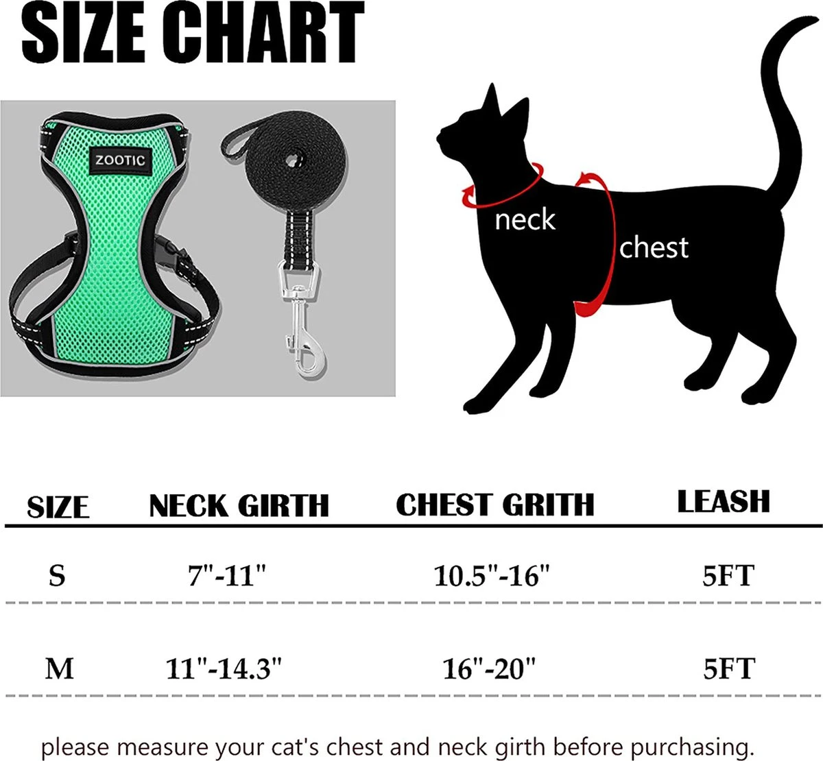 Kattentuigje Met Leiband Riem Kattenharnas Groen Maat L Kat & Kitten - Dieren Kattenriem - Cat Leash - Halsomvang 24 Tot 33cm - Borstomvang 36 Tot 41cm - Zootic® 5 Kattentuigje Met Leiband Riem Kattenharnas Groen Maat L Kat & Kitten - Dieren Kattenriem - Cat Leash - Halsomvang 24 Tot 33cm - Borstomvang 36 Tot 41cm - Zootic® - Afbeelding 3