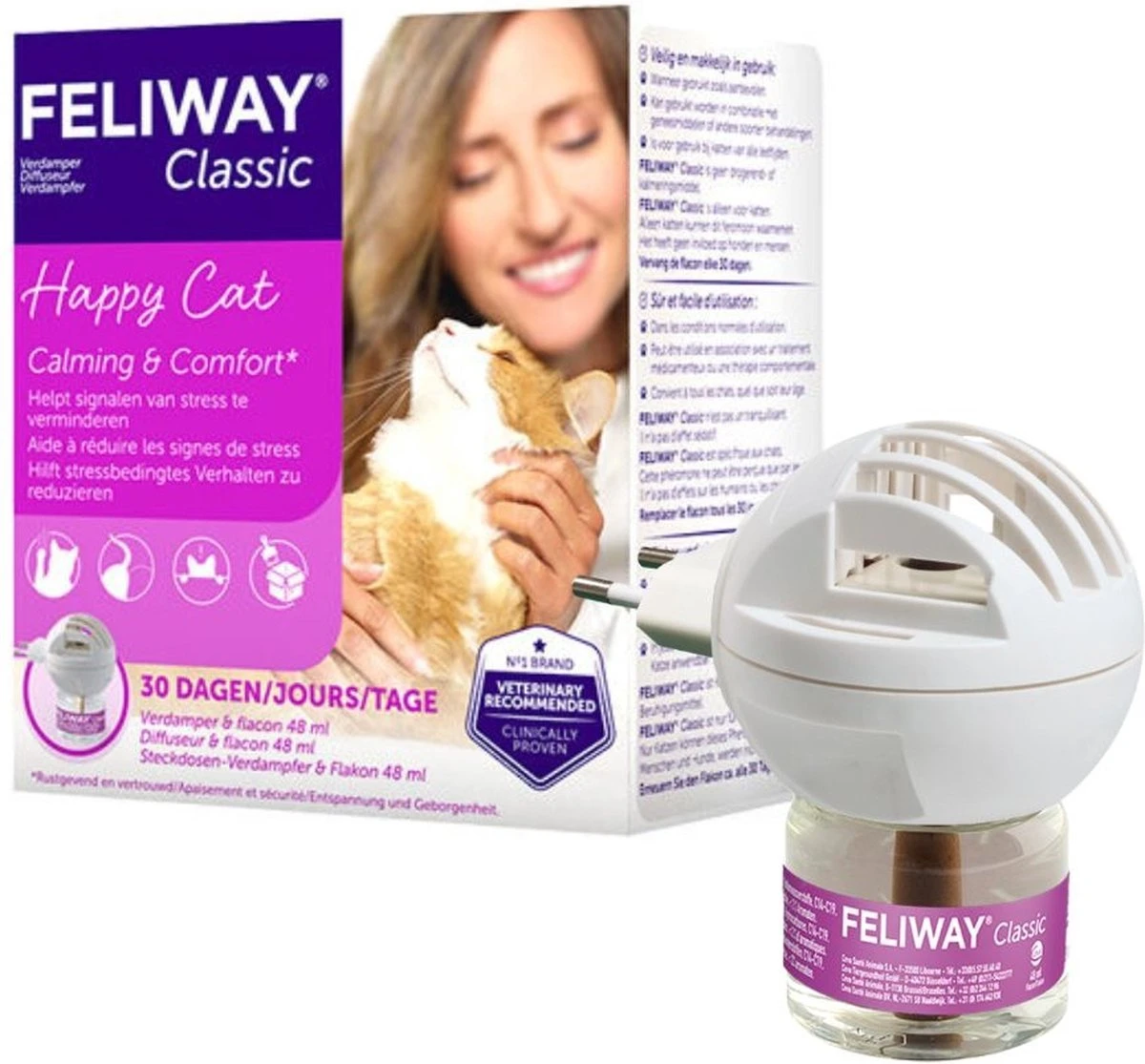 Feliway Classic - Startset - 1 Verdamper + 1 Vulling 48ml - Anti-stress Voor Kat 9 Feliway Classic - Startset - 1 Verdamper + 1 Vulling 48ml - Anti-stress Voor Kat - Afbeelding 7